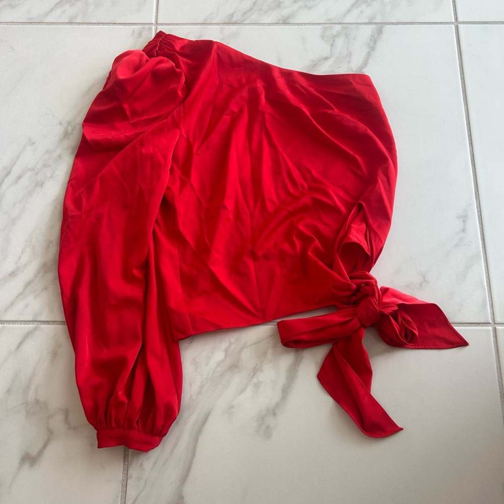Lovers + Friends Vibrant Red Shirt